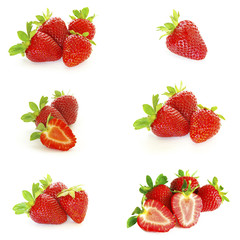 Strawberry. Fruits on white. Collection