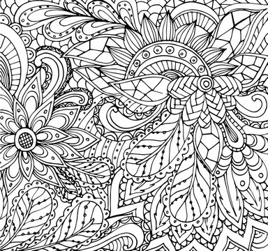 Vector of Abstract floral pattern in zentangle style
