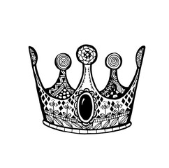 Vector of Crown in zentangle style
