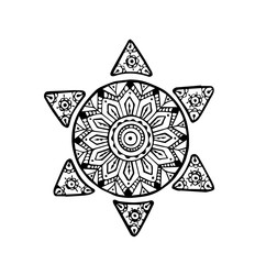 Vector of Sun in zentangle style
