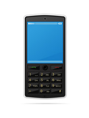 Classic old style cellphone vector illustration isolated on white