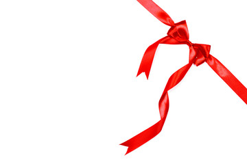Red ribbons with bow