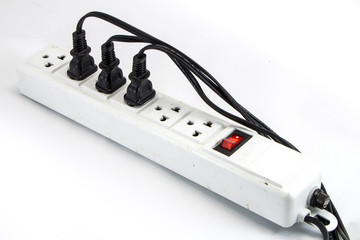 Extension cord with multiple asian plugs