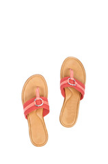 Women's Pink Flip Flops Isolated on White