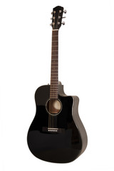 Fototapeta premium chitarra nera in fondo bianco