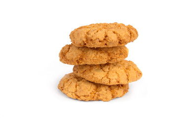 Fototapeta na wymiar Stack of oatmeal cookies