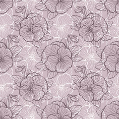 Seamless pattern with pansy