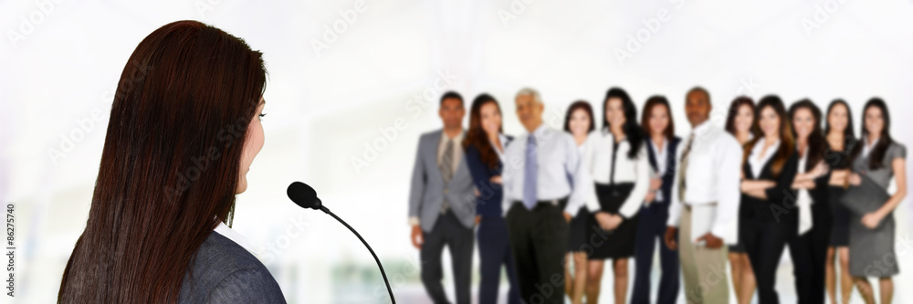 Wall mural public speaker