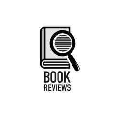 Book reviews service logo template. Search inside the dictionary