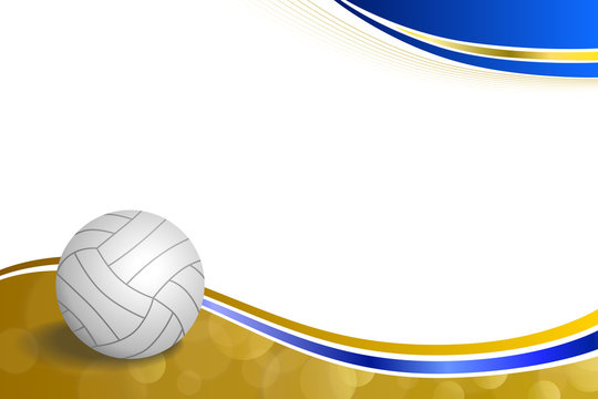 Background abstract sport volleyball blue yellow ball frame illustration vector