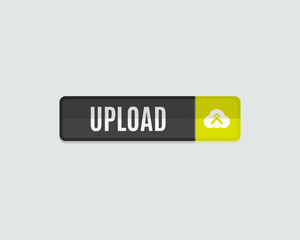 Upload web button flat design
