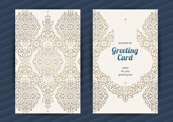 Vintage ornate vector cards in Eastern style.