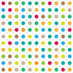 Colorful seamless polka dots vector background