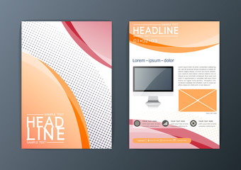 Flyer, magazine, brochure design template, Business Abstract curve Background, A4 size-Vector illustration