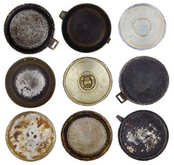 Space planets from  burned-down  pan