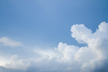 White clouds in a blue sky