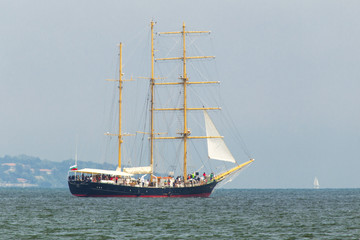 Sailing ship in the sea