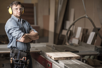 Mature carpenter in the workshop