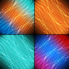 set background of colorful neon diagonal lines. abstract vector illustration eps10