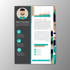 Modern Flyer, magazine, brochure report business template, abstract background, A4 size-Vector illustration