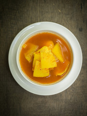 Thao food : Gang Som : Spicy and sour soup with fish and pineapp