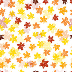 Seamless maple leaves pattern