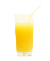 Orange juice glass.Isolated.