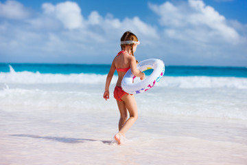 Cute little girl at beach