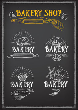 Bread and bakery design. Sketch, doodle vector.