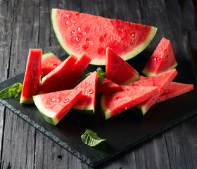 Seedless Watermelon Cut into Wedges