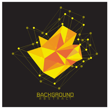 Background Abstract Yellow  black with Connecting Dots and Lines