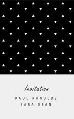 Vector minimal invitation card or ticket, monochrome geometric pattern templates. Ideal for Save The Date, tickets, anniversary date, birthday cards, invitations.