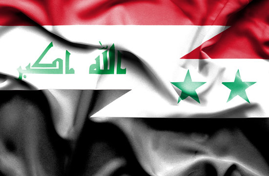 Waving flag of Syria and Iraq