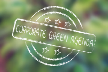 stamp with 5 stars evaluation about corporate green agenda