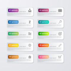 Fototapeta premium Vector illustration infographics ten options