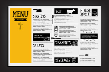 Restaurant cafe menu, template design. Food flyer.