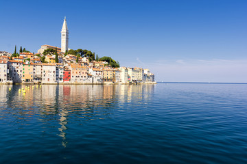 Fototapeta na wymiar Rovinj old town in Adriatic sea coast of Croatia, Istria