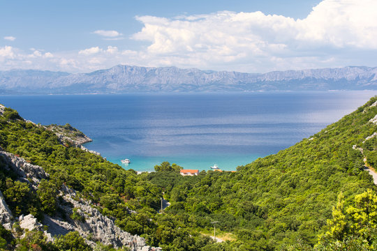 View of the Peljesac peninsula on the Adriatic, Dalmatia, Croatia