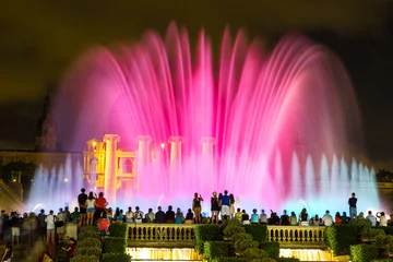 Fotobehang Magic Fountain light show in Barcelona © Sergii Figurnyi