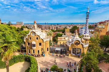 Naklejka premium Park Guell in Barcelona, Spain