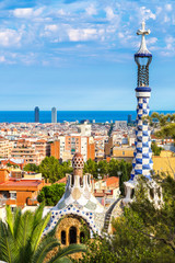 Obraz premium Park Guell w Barcelonie, Hiszpania