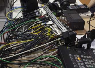 button on the control panel television equipment 