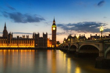 Houses of Parliament during the blue hour