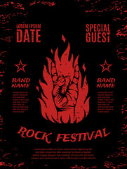 Grunge, rock festival poster.