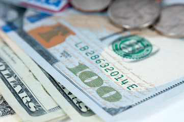 American money dollar bills closeup