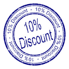 10% Discount rubber stamp