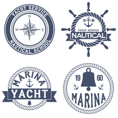 Set of Nautical Yacht badges