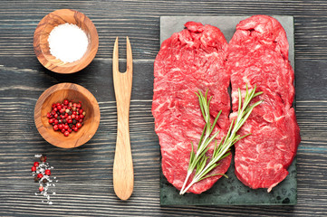 Ribeye steak entrecote with rosemary and spices