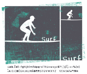 stencil surf frame with sportman © locotearts