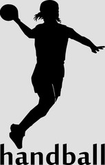 Woman handball silhouete